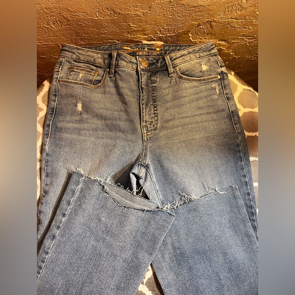 Seven7 Denim - Seven7 Women's Light Blue Distressed Wide Leg Jeans